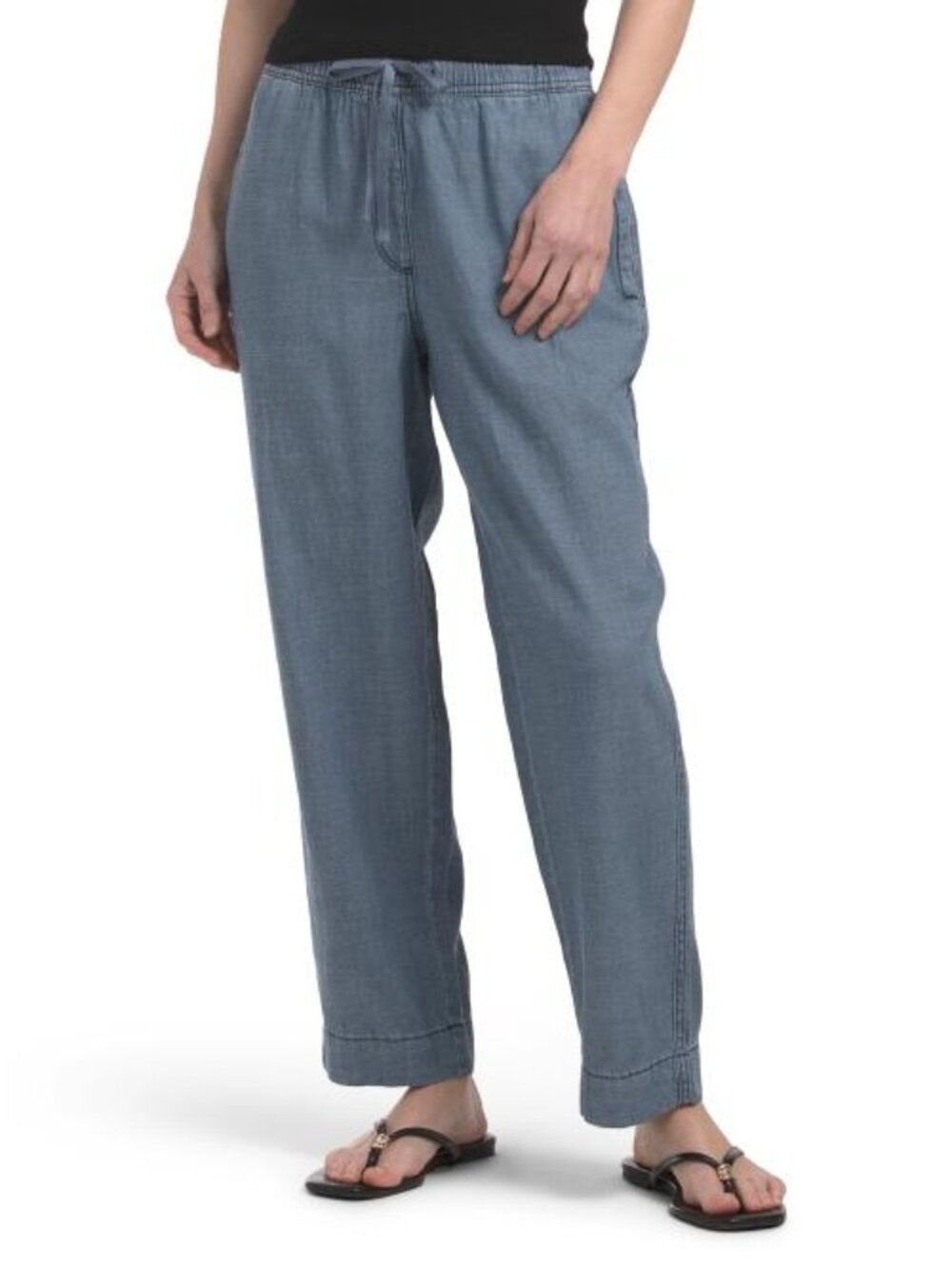 ❤️ELAINE ROSE Drawstring Waist Straight Leg Pull On Pants
